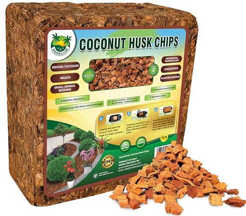 MODELLOR Premium Super Washed, Clean, Coco Chips, Yields 2 cu ft. of Loose Chips. Reptile Bedding, Organic, Odor Absorbing, Grow Orchids, Mulch Indoor, Outdoor.