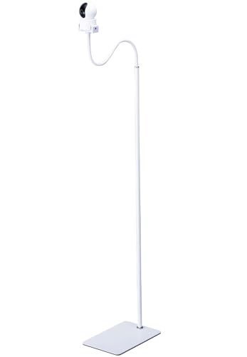 80"-31" Tall White Floor Holder Stand Mount for Security Cameras, 3.2lbs Base,Height Adjustable 31.5-80",Compatible with Baby Camera Monitor/Security Cameras/Pet Camera