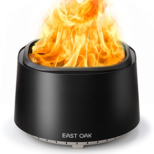 EAST OAK Fire Pit 29", Stainless Steel Smokeless Fire Pits for Outside Large Wood Burning Firepit with Poker & Removable Ash Pan, Portable Bonfire Pit for Patio, Backyard,Pitch Charcoal