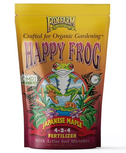 FoxFarm Happy Frog Japanese Maple Fertilizer, Nutrient-Rich Formula for Japanese Maples, Evergreens & Low pH Feeders, NPK 4-3-4 (4 lb)