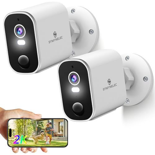 Security Cameras Wireless Outdoor 2K: Battery Powered WiFi Camera with AI Motion Detection for Home - Color Night Vision Spotlight Siren Alarm 2-Way Talk IP65 Waterproof Cloud TF Storage 2 Pack