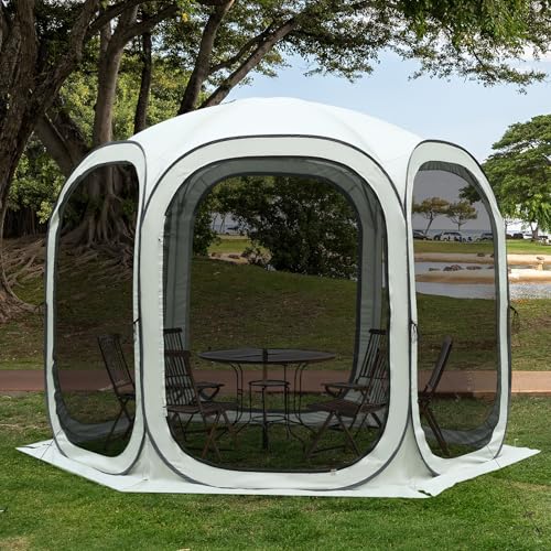 Thinlute Pop-up Screen House Tent, Portable Screen Room for Outdoor, Pop up Gazebo with Mosquito Netting, Screened in Canopy for Camping for Outdoor Camping/Patio/Backyard (10 * 10ft)